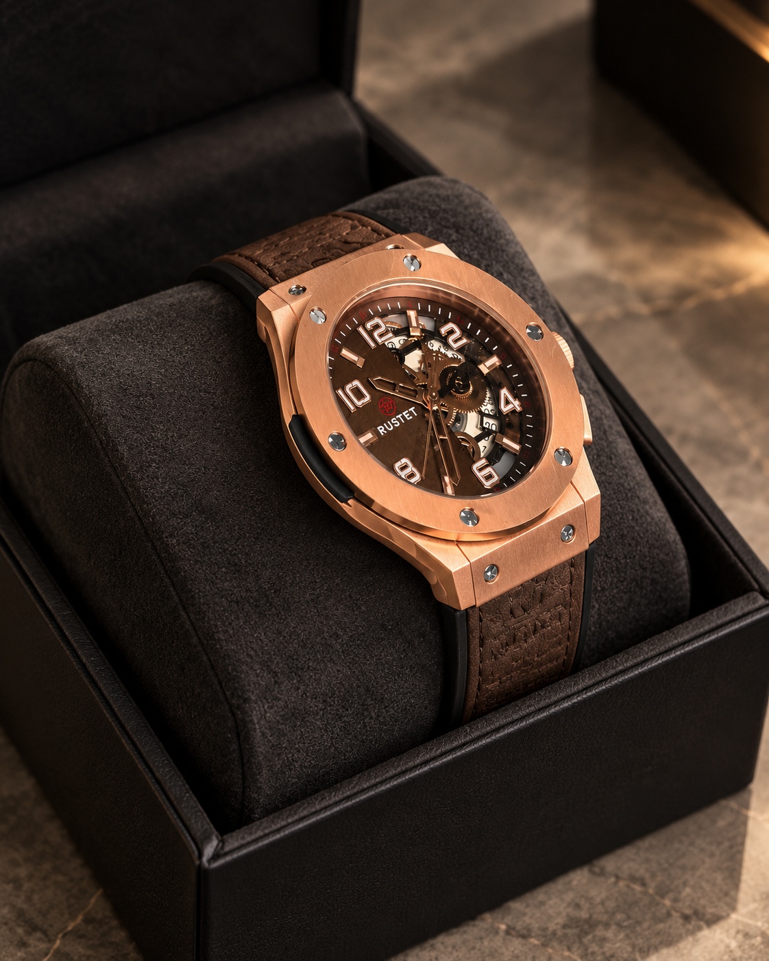 RUSTET Rose-Gold Skeleton Watch - Image 2