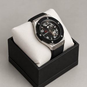 RUSTET Black Skeleton Watch