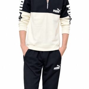 Puma Black & Cream Half-Zip Tracksuit